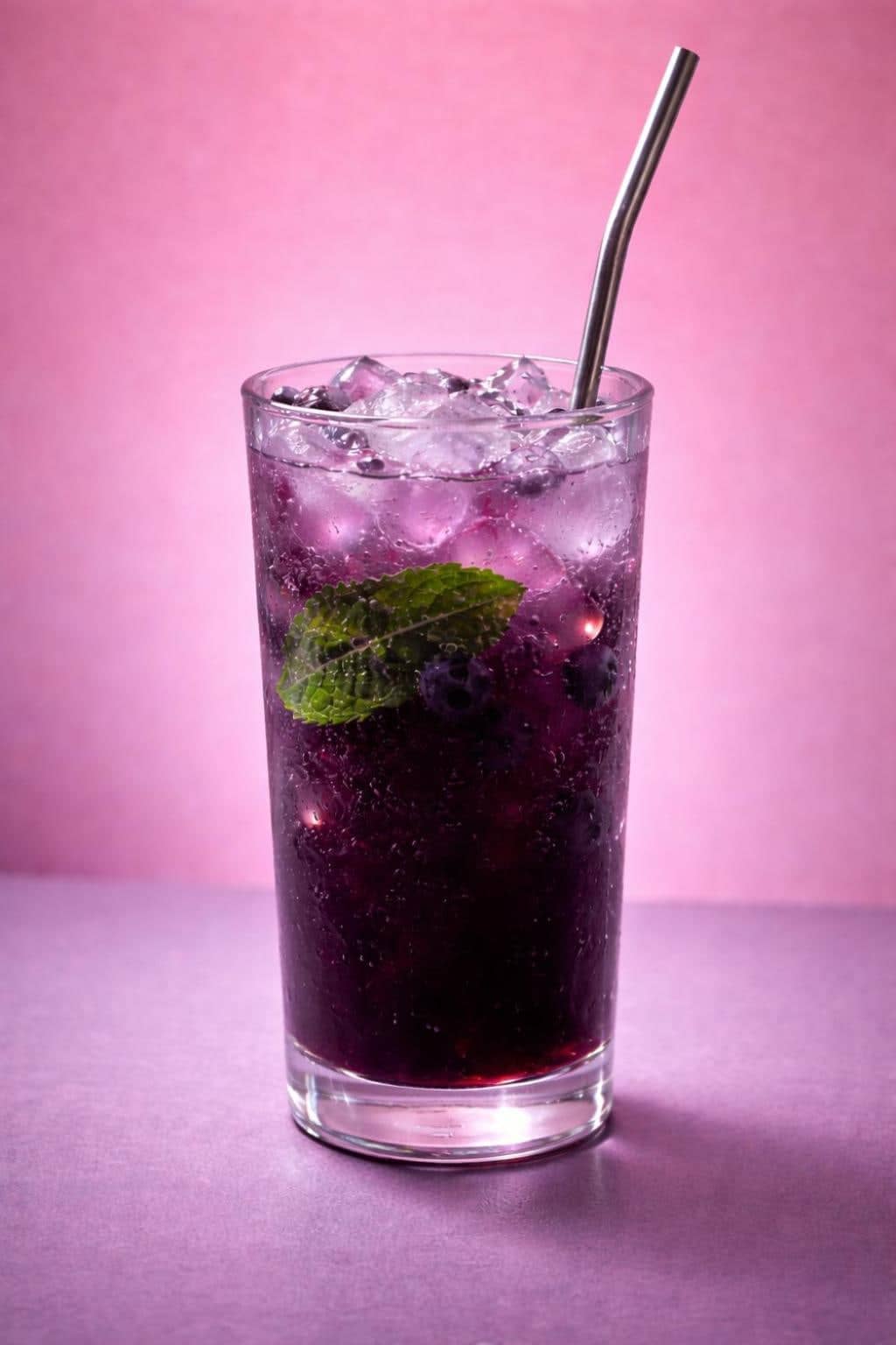 Iced berry mocktail with mint